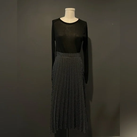 Zara polka dot pleated midi skirt - Picture 4 of 6